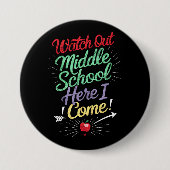 私の学校の中学を見来る 缶バッジ (正面)