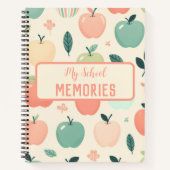 私の学校の思い出のカスタムりんごスパイラル ノートブック (正面)