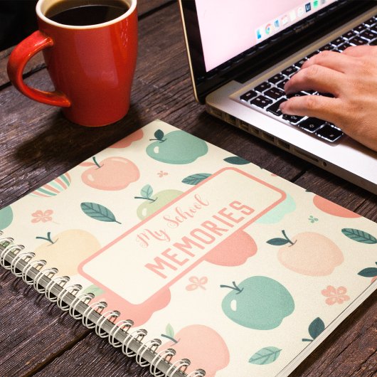 私の学校の思い出のカスタムりんごスパイラル ノートブック