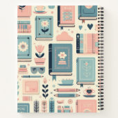 私の学校の思い出カスタムの本と植物スパイラル ノートブック (裏面)