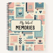 私の学校の思い出カスタムの本と植物スパイラル ノートブック (正面)