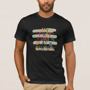 私の学校の最初の日,文字デザイン文字 Tシャツ