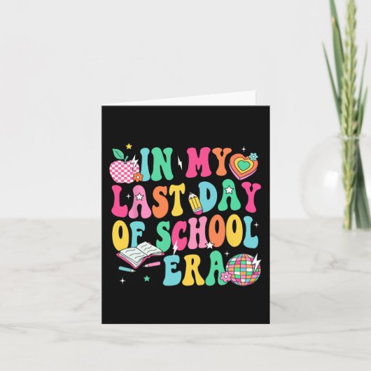 私の学校の最後の日先生男の子女の子Gradu カード (正面)