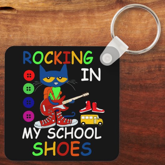 私の学校の靴の中で揺れる猫新学期 キーホルダー (裏面)