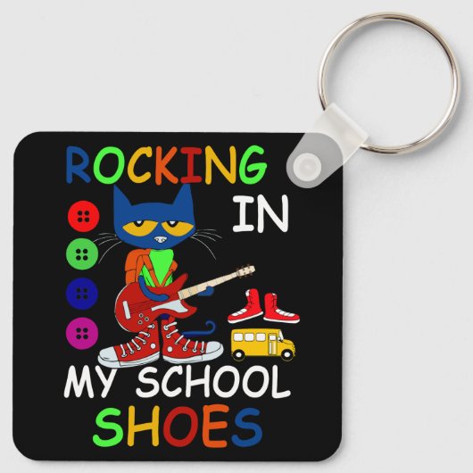 私の学校の靴の中で揺れる猫新学期 キーホルダー (裏面)