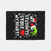 私の学生が私のハートクリスマスクリスマス先生を盗んだ フリースブランケット (正面(横))