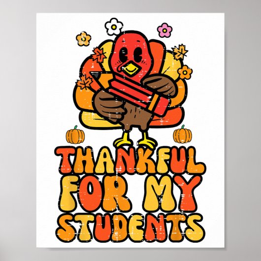 私の学生に感謝Thanksgiving秋先生 ポスター (正面)