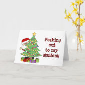 **私の学生に**サンタが「あなたにとって良い」ことを願う カード (黄色い花)