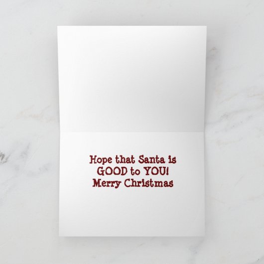 **私の学生に**サンタが「あなたにとって良い」ことを願う カード (内部)