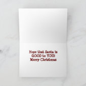 **私の学生に**サンタが「あなたにとって良い」ことを願う カード (内部)