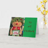 **私の学生に**サンタが「あなたにとって良い」ことを願う カード (黄色い花)