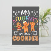 私の学生の子供たちは頭が切れるTのためのクッキーのクリスマス 招待状 (スタンド正面)