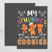 私の学生の子供たちは頭が切れるTのためのクッキーのクリスマス 招待状 (正面/裏面)