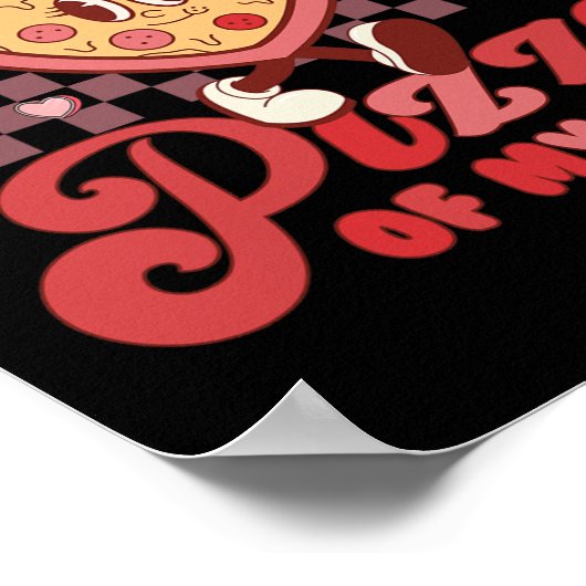 私の学生は私のハート先生Valentiのピザを持っている ポスター (角)