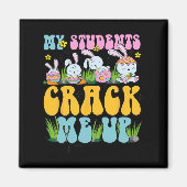 私の学生は私をクラックBunny先生ハッピーイースター マグネット (正面)