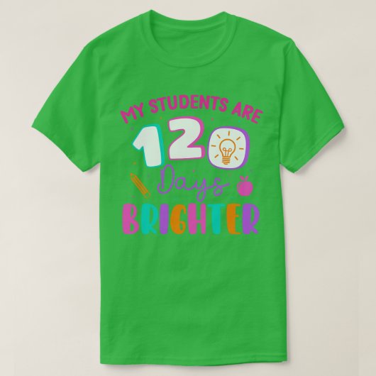 私の学生は120日明るい幸せ120日o tシャツ (デザイン正面)