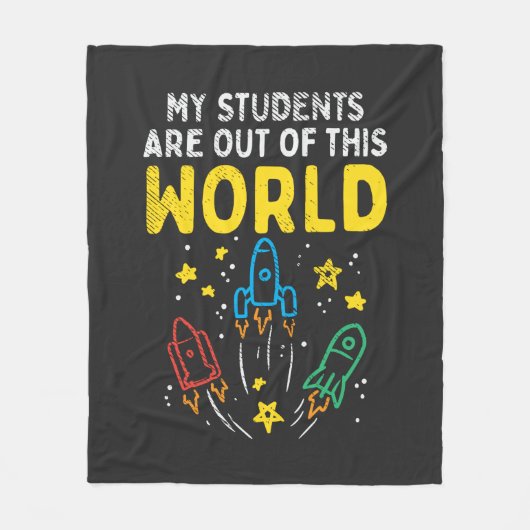 私の学生は、この世界科学の先生から フリースブランケット (正面)