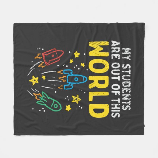 私の学生は、この世界科学の先生から フリースブランケット (正面(横))