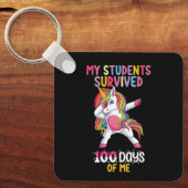 私の学生私の生き延び学校の日100の先生 キーホルダー (正面)