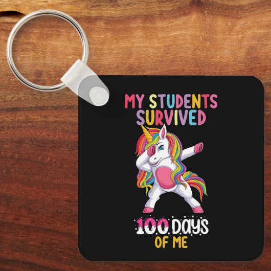 私の学生私の生き延び学校の日100の先生 キーホルダー (正面)
