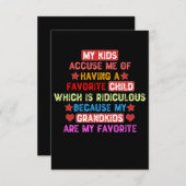 私の孫が一番好き - 祖母 サンキューカード (正面/裏面)