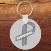 私の孫のために(グレー/シルバー認識度) キーホルダー (正面)