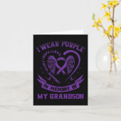 私の孫のてんかんを思い出して紫を身に着けています カード (黄色い花)