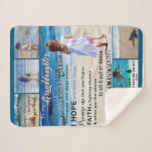 私の孫のビーチと海に私の太陽 シェルパブランケット (正面(横))