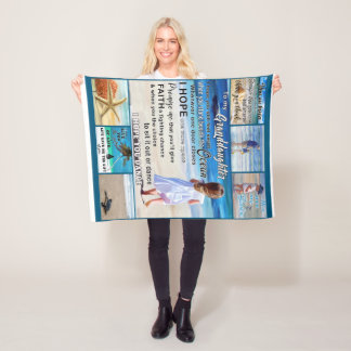 私の孫のビーチと海に私の太陽 フリースブランケット