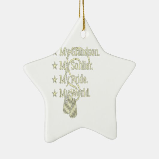 私の孫の兵士のヒーロー軍隊グランドパギフト セラミックオーナメント (右)