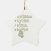 私の孫の兵士のヒーロー軍隊グランドパギフト セラミックオーナメント (正面)