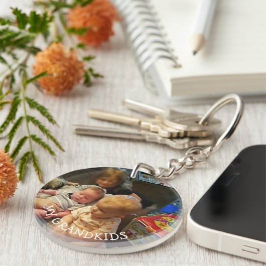 私の孫の写真のギフト キーホルダー (正面右)