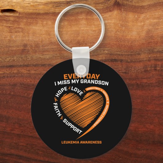 私の孫の白血病の愛する記憶 キーホルダー (正面)