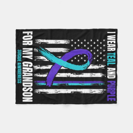 私の孫の自殺認識度旗Ckの記憶で フリースブランケット (正面(横))