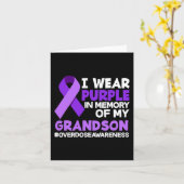 私の孫の過剰摂取追悼のために紫を着る カード (黄色い花)