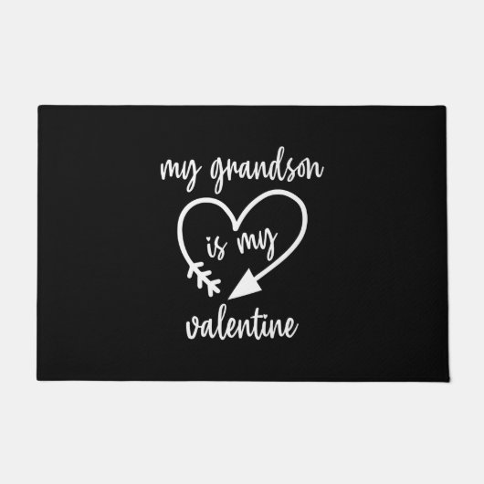 私の孫はバレンタインのかわいいバレンタイン ドアマット (正面)