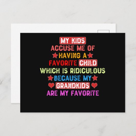 私の孫は私お気に入りのだ ポストカード (正面/裏面)