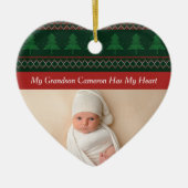 私の孫は私のクリスマス写真のおばあちゃんを持っている セラミックオーナメント (正面)