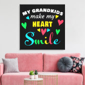 私の孫は私のハートスマイルを作る:おばあちゃんギフト キャンバスプリント (インサイチュ (リビング))