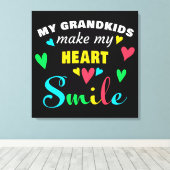 私の孫は私のハートスマイルを作る:おばあちゃんギフト キャンバスプリント (インサイチュ (ウッドフロア))
