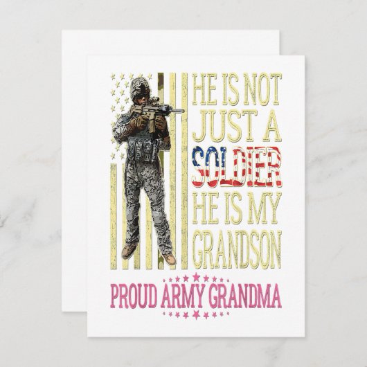 私の孫は軍人軍のおばあ誇りを持ったちゃんプレゼントです 招待状 (正面/裏面)