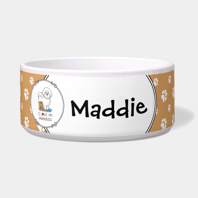 私の孫わんこビションフリーゼ犬が大好き - おじいちゃんの孫わんこ ボウル (正面)