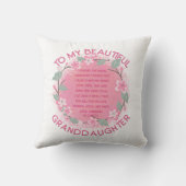 私の孫カスタムにピンクのの心からのメッセージ クッション (裏面)