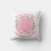 私の孫カスタムにピンクのの心からのメッセージ クッション (正面)