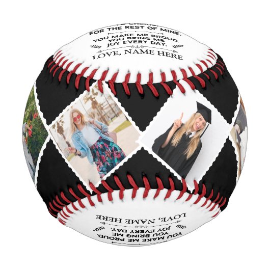 私の孫カスタムに4枚の写真で贈り物 野球ボール (正面)
