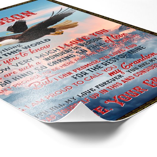 私の孫ギフトへの手紙、愛の男の赤ちゃんギフトアイディア フォトプリント            (角)