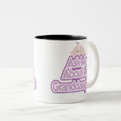 私の孫娘について尋ねて下さい ツートーンマグカップ (正面右)