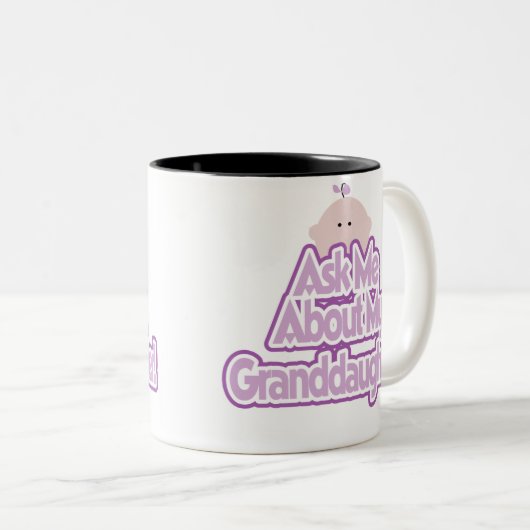 私の孫娘について尋ねて下さい ツートーンマグカップ (正面右)