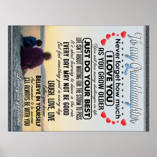 私の孫娘には、ベビーガール誕生日ギフトアイディア ポスター (正面)