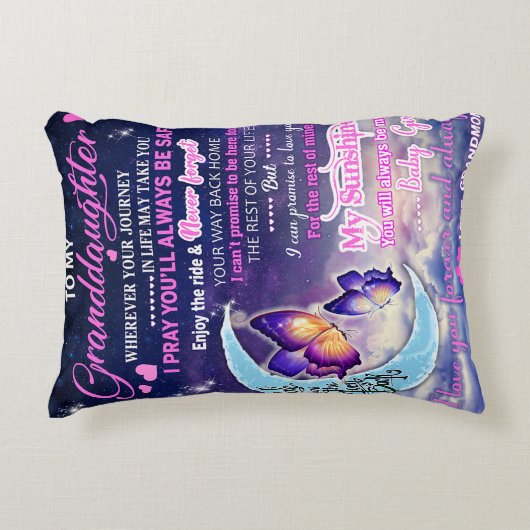 私の孫娘に蝶誕生日ギフトアイディア アクセントクッション (正面)